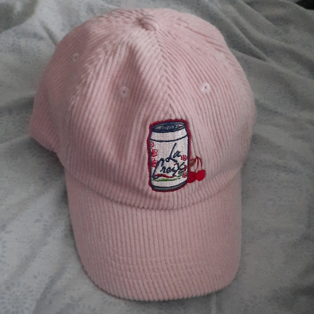 Pink Corduroy Cap with ☆SOLD☆Embroidered Patch *LaCroix